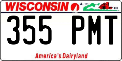 WI license plate 355PMT