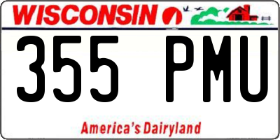 WI license plate 355PMU