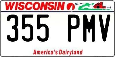 WI license plate 355PMV