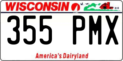 WI license plate 355PMX