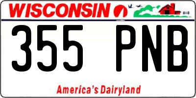 WI license plate 355PNB