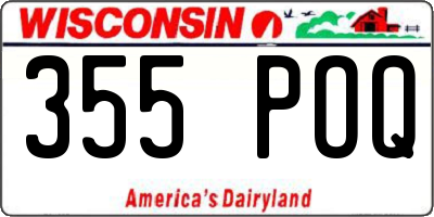 WI license plate 355POQ