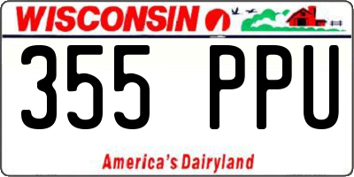 WI license plate 355PPU