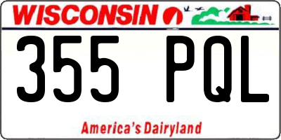 WI license plate 355PQL