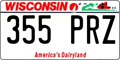 WI license plate 355PRZ