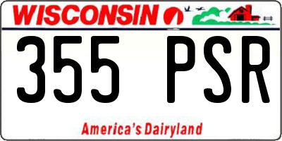 WI license plate 355PSR