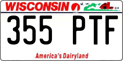 WI license plate 355PTF