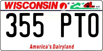 WI license plate 355PTO