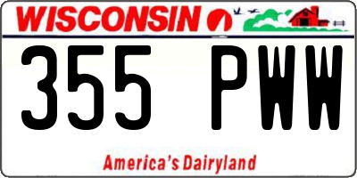 WI license plate 355PWW