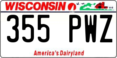 WI license plate 355PWZ