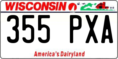WI license plate 355PXA