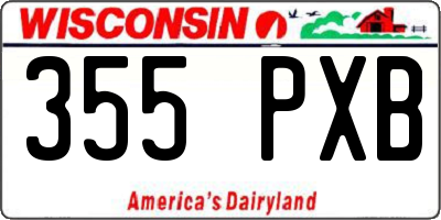 WI license plate 355PXB