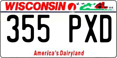 WI license plate 355PXD