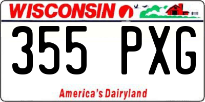 WI license plate 355PXG