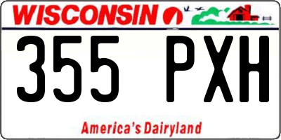 WI license plate 355PXH