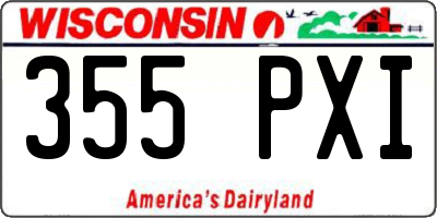 WI license plate 355PXI