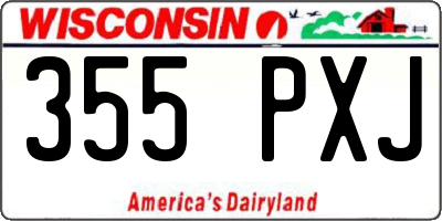 WI license plate 355PXJ