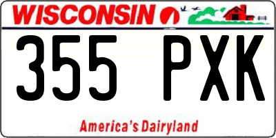 WI license plate 355PXK
