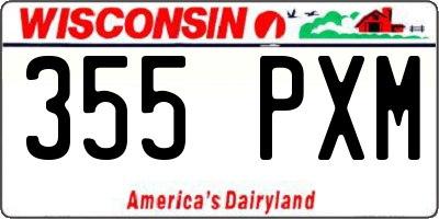 WI license plate 355PXM