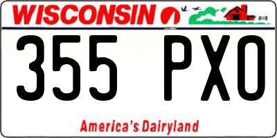 WI license plate 355PXO