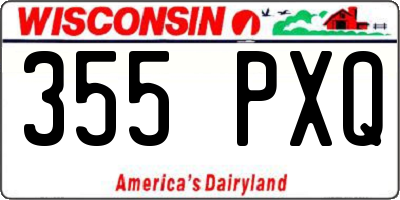 WI license plate 355PXQ
