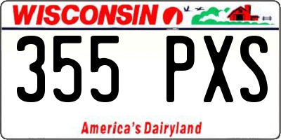 WI license plate 355PXS