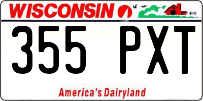 WI license plate 355PXT