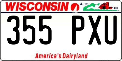 WI license plate 355PXU