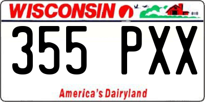 WI license plate 355PXX