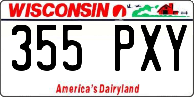 WI license plate 355PXY