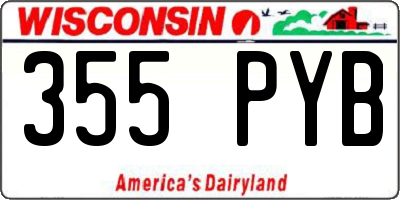 WI license plate 355PYB