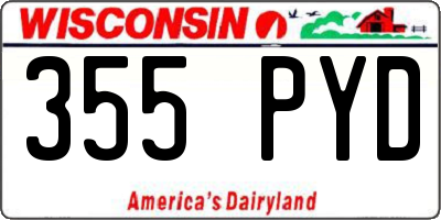 WI license plate 355PYD