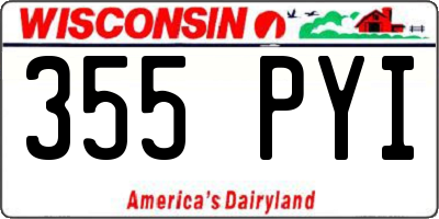 WI license plate 355PYI