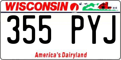 WI license plate 355PYJ