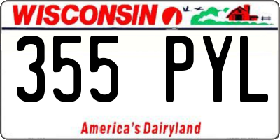 WI license plate 355PYL