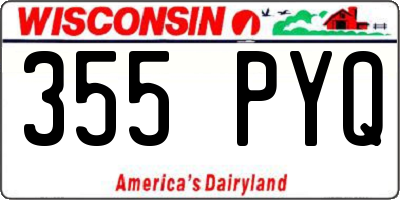 WI license plate 355PYQ