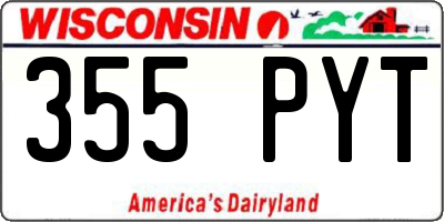 WI license plate 355PYT
