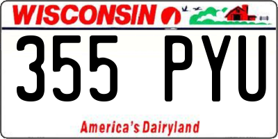 WI license plate 355PYU