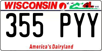 WI license plate 355PYY
