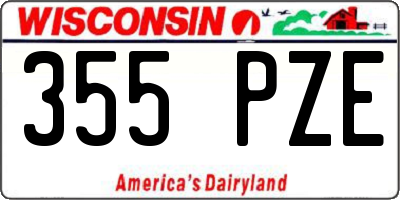 WI license plate 355PZE