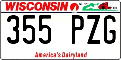 WI license plate 355PZG