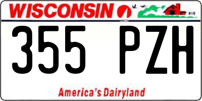 WI license plate 355PZH