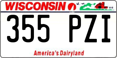 WI license plate 355PZI