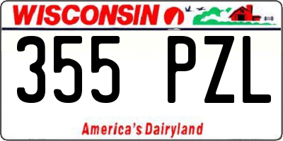 WI license plate 355PZL
