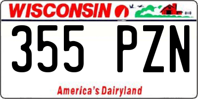 WI license plate 355PZN