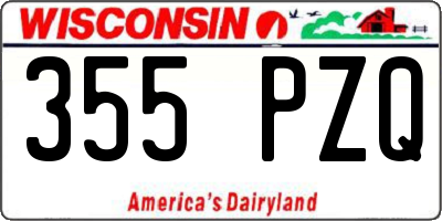 WI license plate 355PZQ