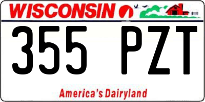 WI license plate 355PZT