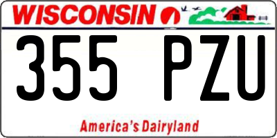 WI license plate 355PZU