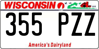WI license plate 355PZZ