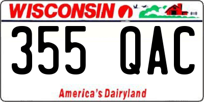 WI license plate 355QAC